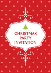 polka dot christmas party invitations