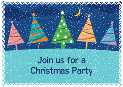 festive trees party invitations