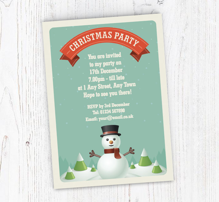 vintage snowman party invitations