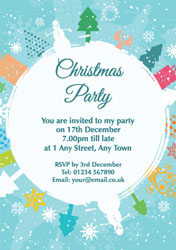snow circle party invitations