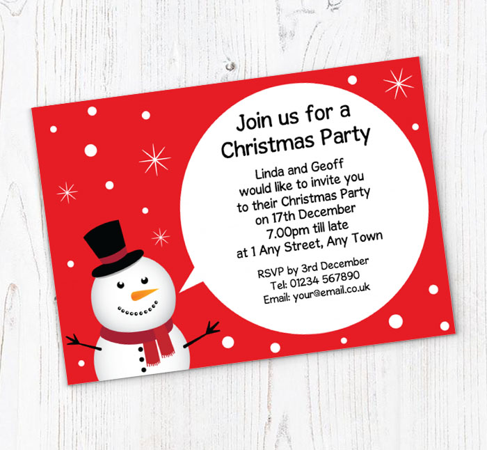 snowman party invitations