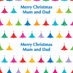 bright christmas trees wrapping paper