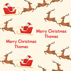 flying santa wrapping paper