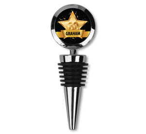 personalised 60th birthday gold star bottle stopper