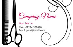 comb and scissors business cards