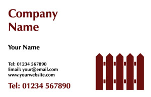 professional garden fencing business cards