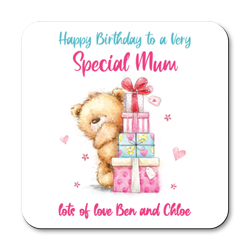 personalised birthday mum coasters
