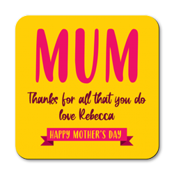 personalised thanks mum coasters