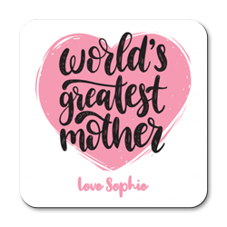 personalised world's greatest mother coasters