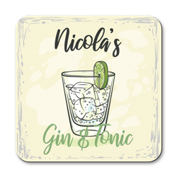 personalised gin and tonic coasters