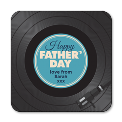 personalised vinyl record fathers day coasters