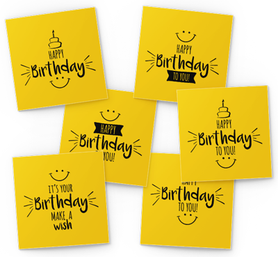 smiley face birthday card pack