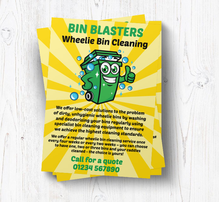 green wheelie bin cleaning leaflets