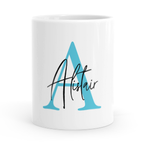 personalised alphabet a is for mug