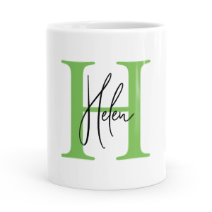 personalised alphabet h is for mug