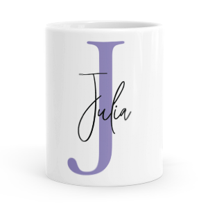 personalised alphabet j is for mug