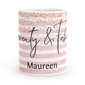 personalised seventy and fabulous mug