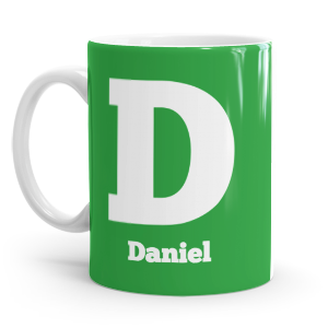 personalised two tone large letter D mug