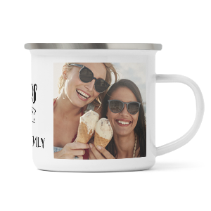 personalised best friends photo upload enamel mug