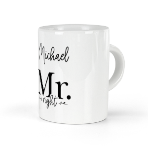 personalised mr right espresso cup