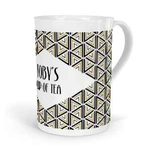 personalised geometric pattern fine bone china mug