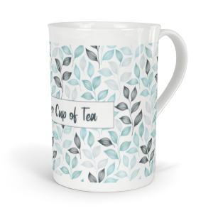 personalised leaves fine bone china mug