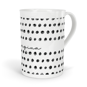 personalised inky doodle circles fine bone china mug