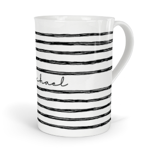 personalised inky doodle lines fine bone china mug