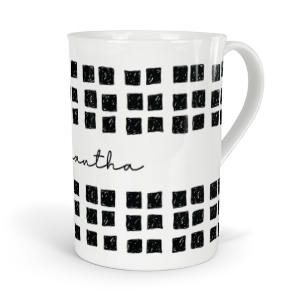 personalised inky doodle squares fine bone china mug