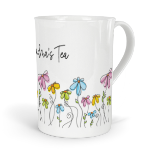 personalised flowers fine bone china mug