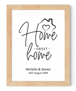 personalised home sweet home framed wall art