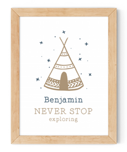 personalised never stop exploring framed wall art