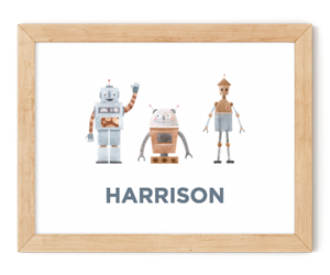 personalised robots framed wall art