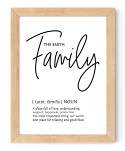 personalised family framed wall art