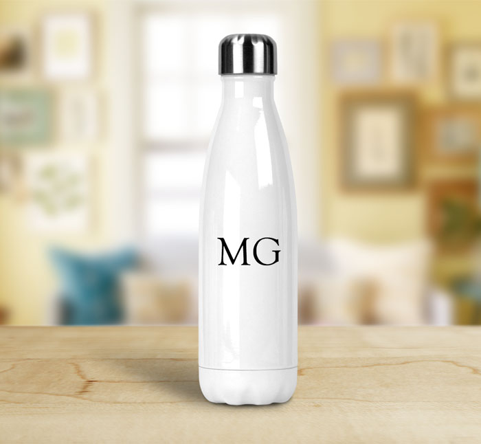 personalised initials insulated water bottle