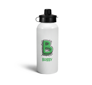 personalised letter b doodle sports water bottle