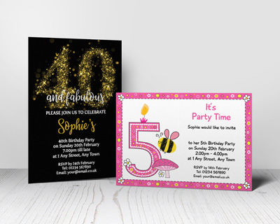 numbered party invitations