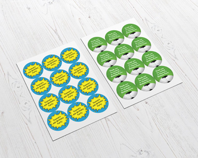 boys party stickers