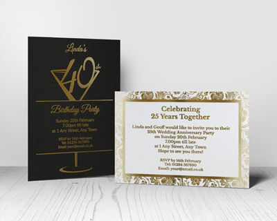 gold foil party invitations