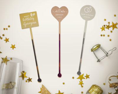 personalised drink stirrers