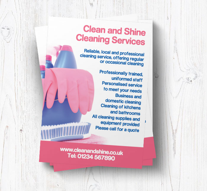 pink cleaning gloves leaflets