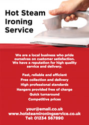steam ironing leaflets