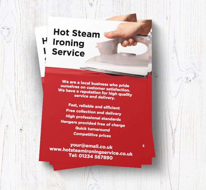 steam ironing leaflets