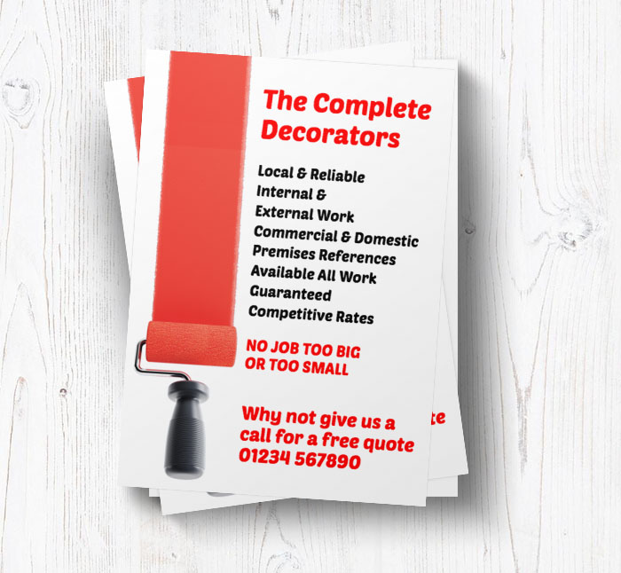 red paint roller leaflets