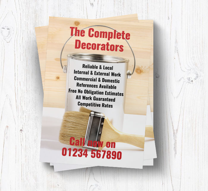 paint tin and brush leaflets