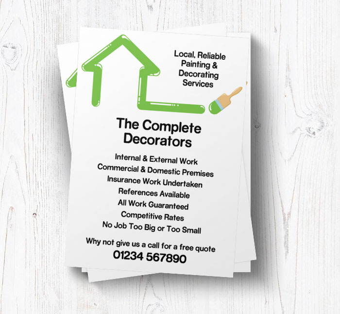 green painted house leaflets
