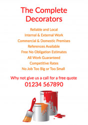 orange and red paint tins leaflets