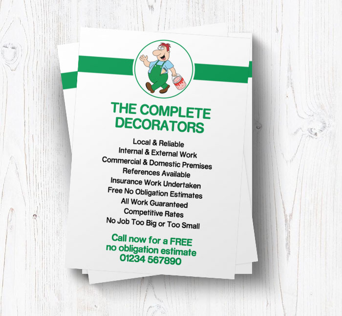 cartoon decorator leaflets