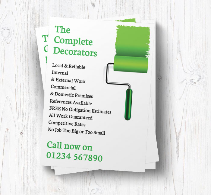 green paint roller leaflets