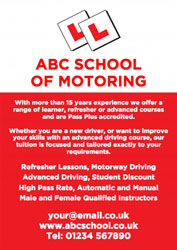 L plates portrait leaflets